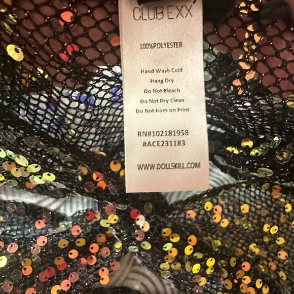 Dolls Kill Sequin Mesh Crop Top - Multicolor - Picture 15 of 15